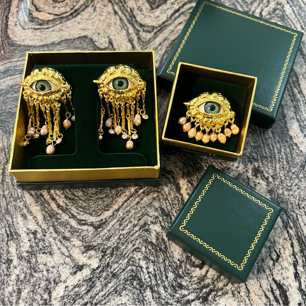 Lovers Eye Victorian Earrings, Women's Vintage Eye Earrings, Baroque-Sty… - Picture 9 of 14
